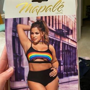 3 piece NWT rainbow lingerie set